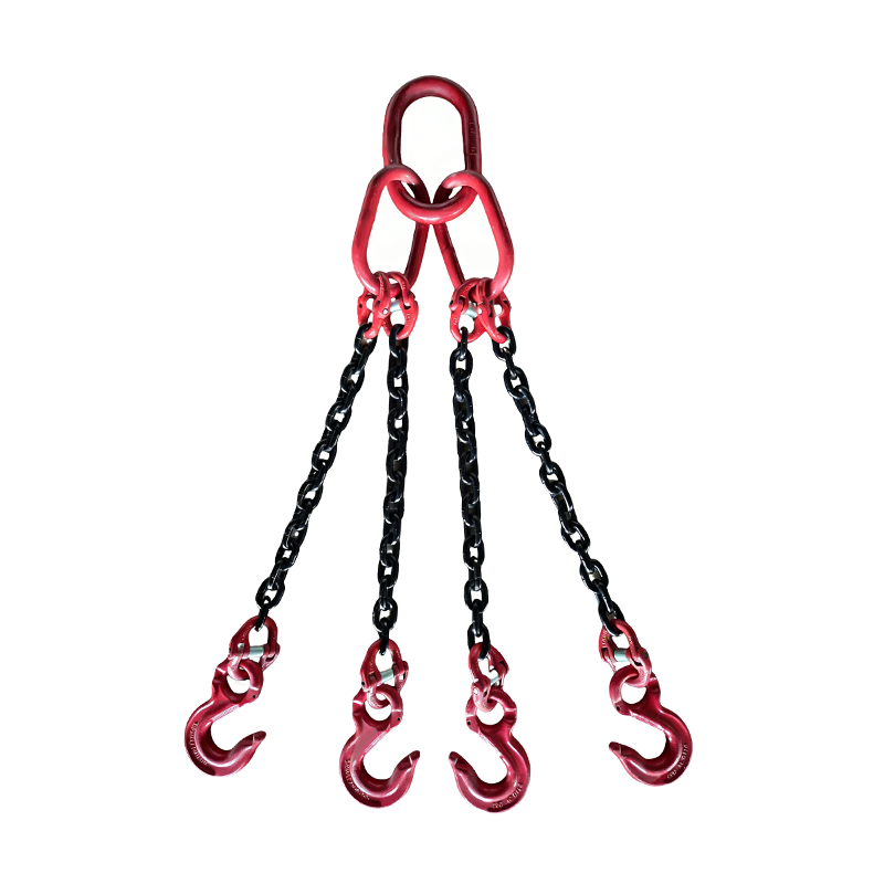 Grád 100 Cruach Cóimhiotal Ceithre Hooks Sábháilteachta Sclóine Sling Cosa Slabhra (QOG)